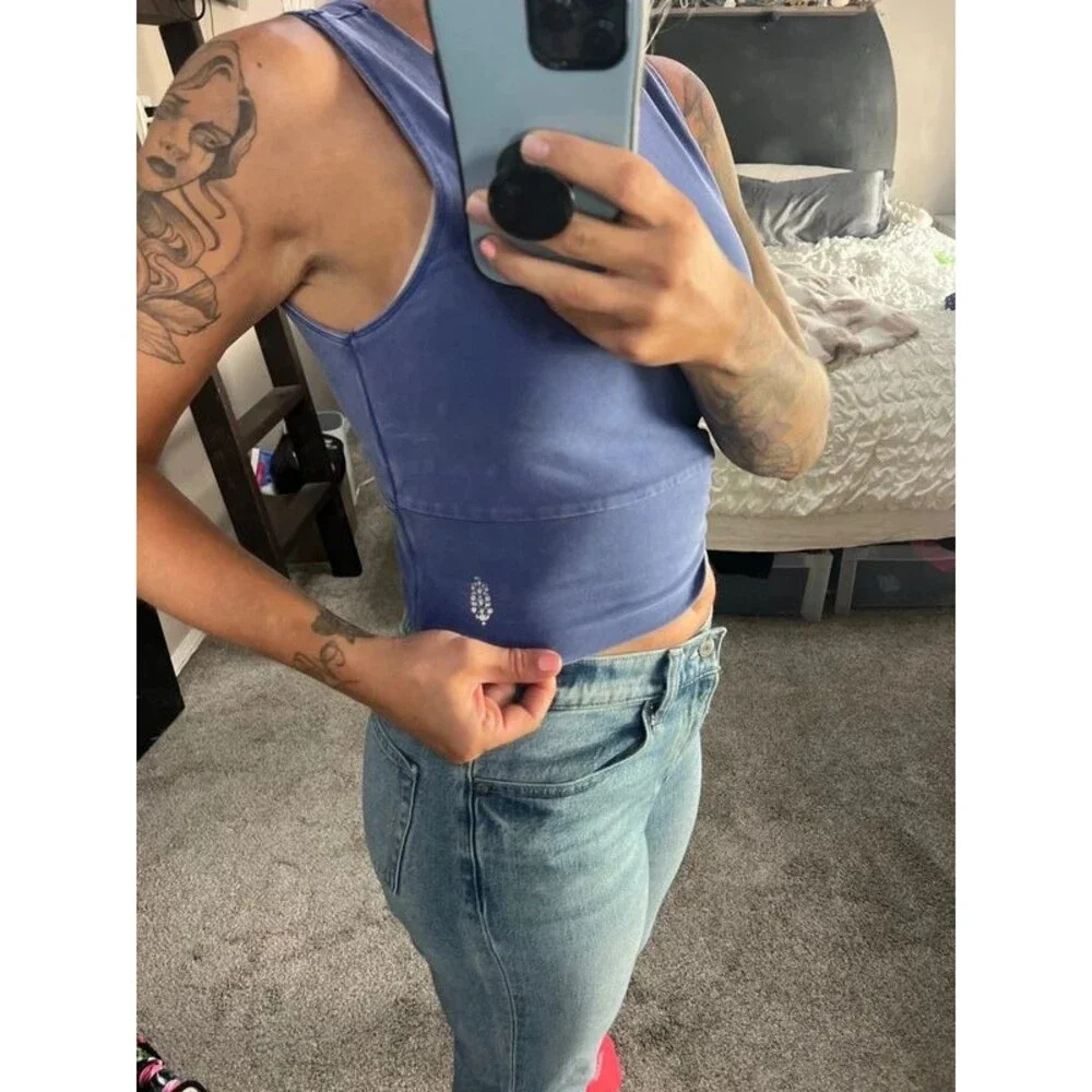 Free people movement cross back tank size medium